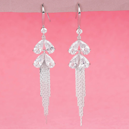 Crystal Feather Drop Earrings