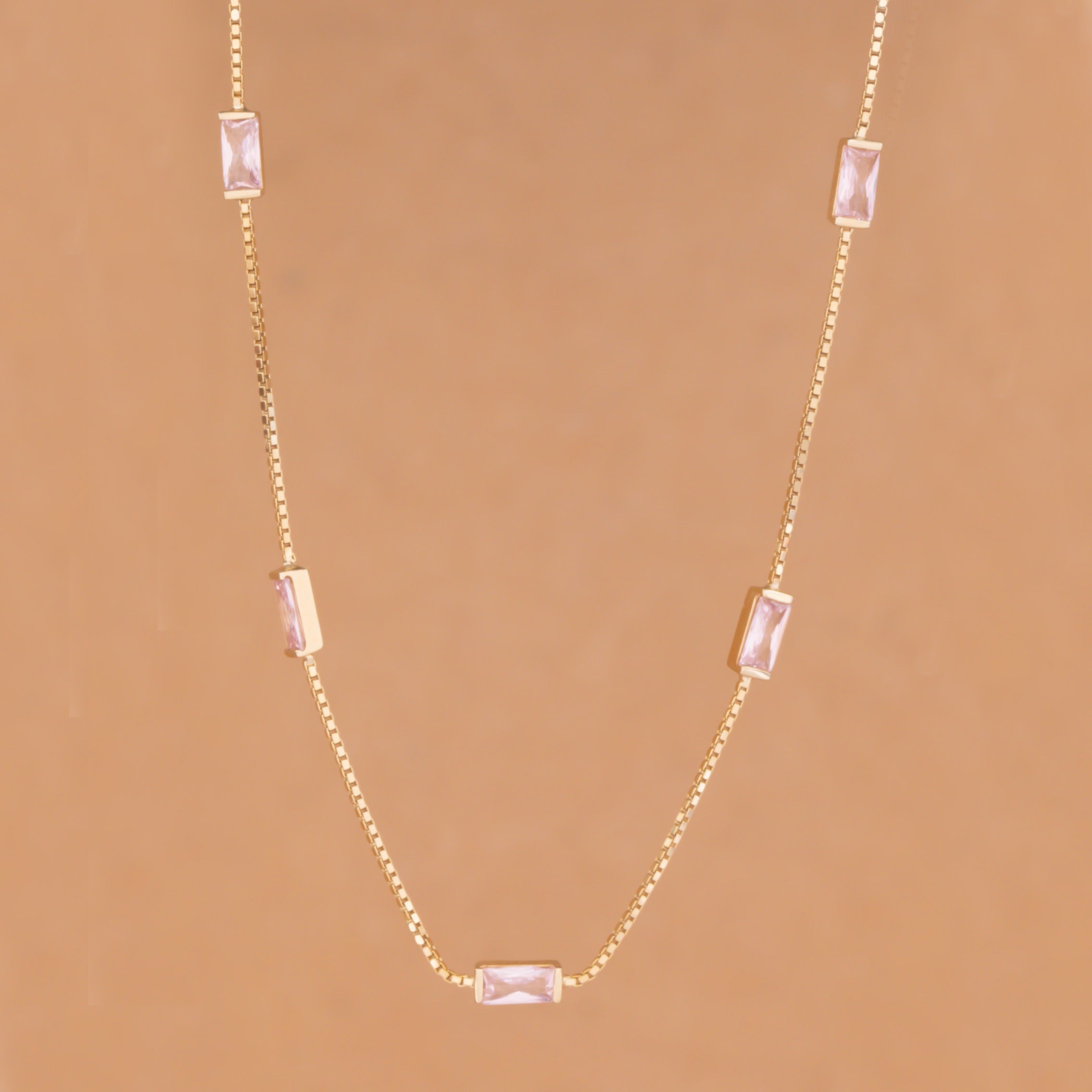 Minimalist Rectangle Stone Necklace