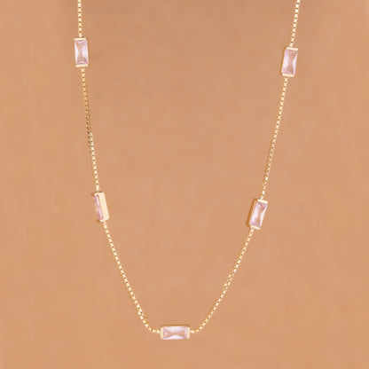 Minimalist Rectangle Stone Necklace
