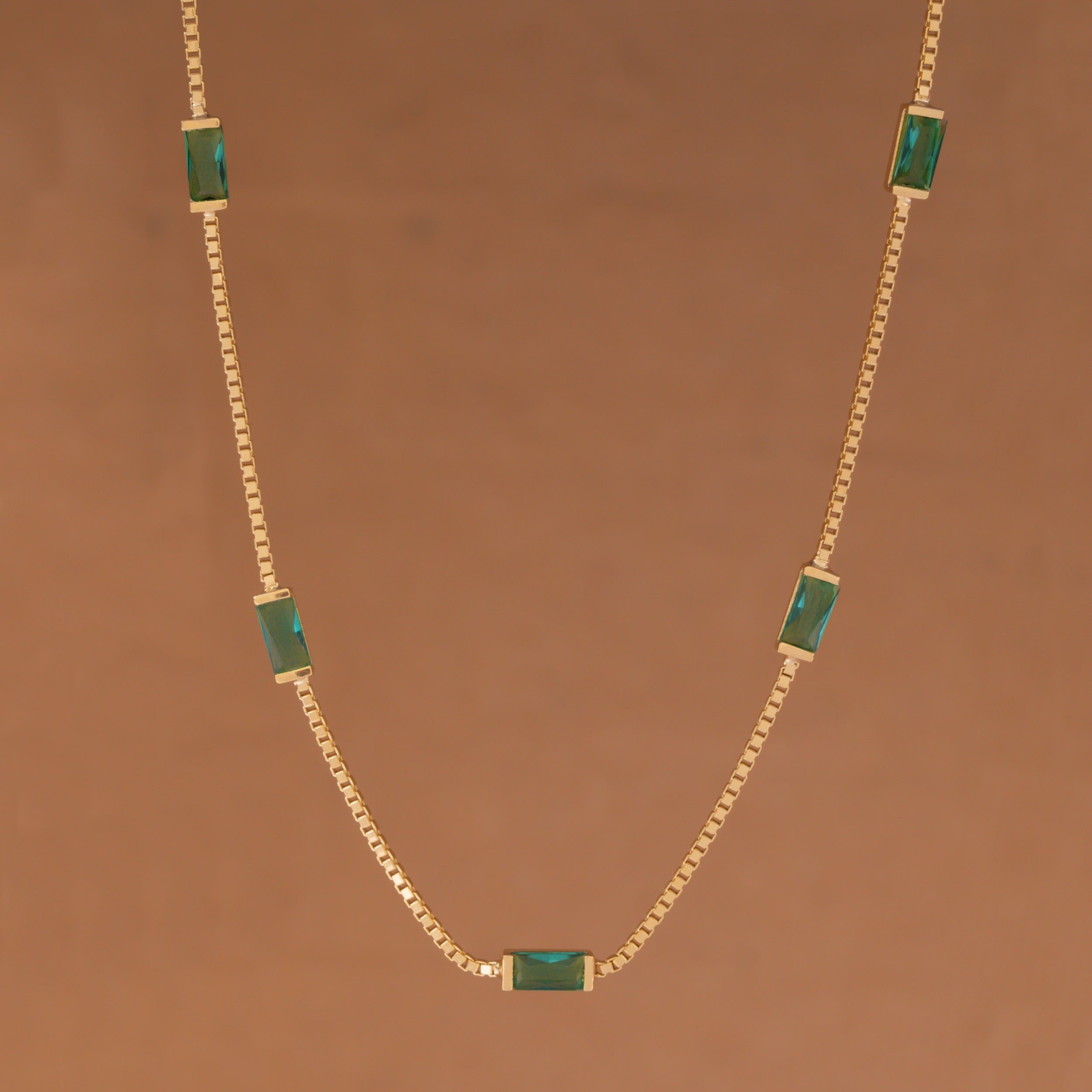 Minimalist Rectangle Stone Necklace