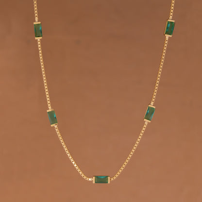 Minimalist Rectangle Stone Necklace