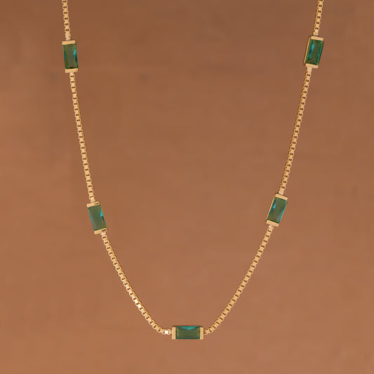 Minimalist Rectangle Stone Necklace