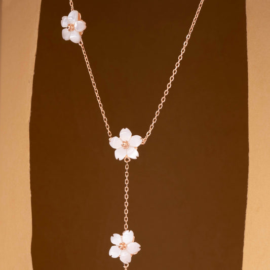 Petal Elegance Necklace - Rose Gold Plated