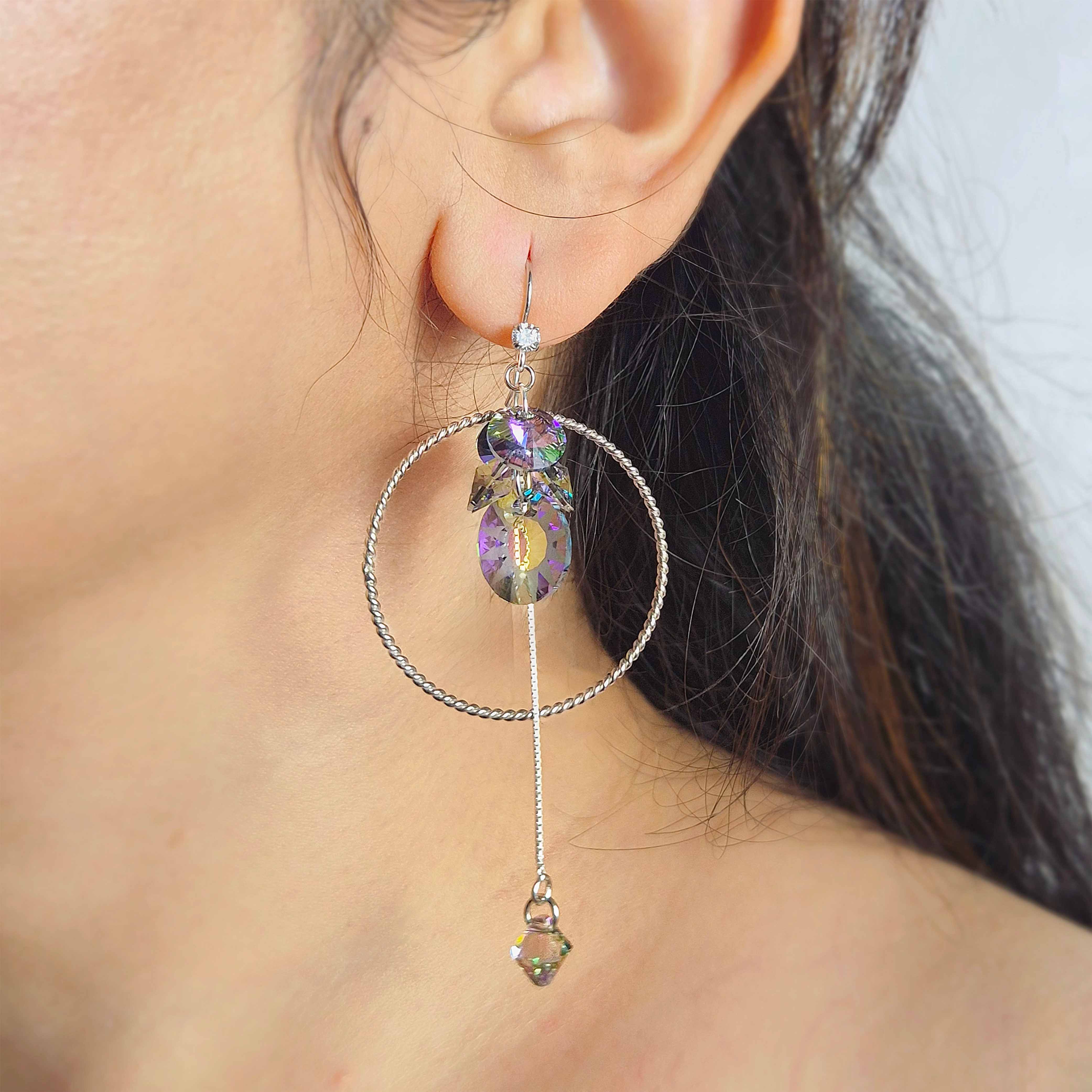 Aurora Hoop Dangle Earrings