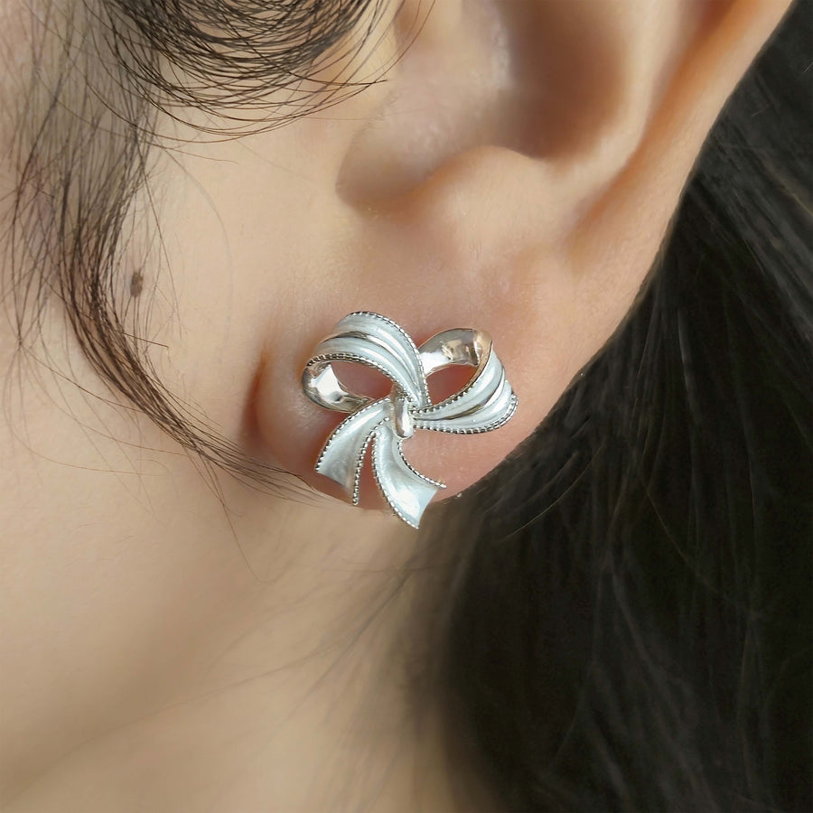 Ribbon Bow Stud Earrings