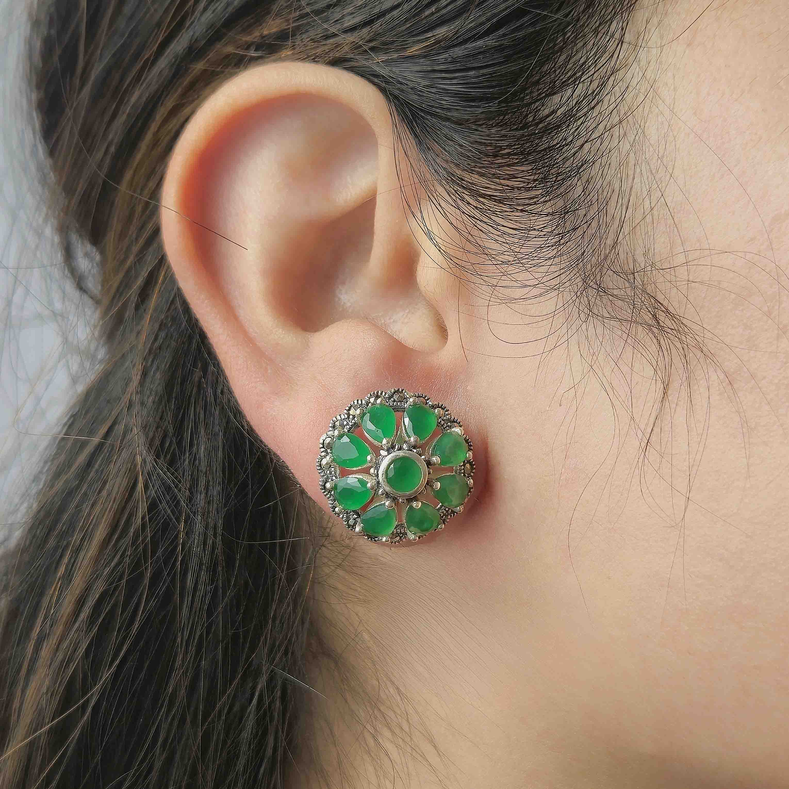 Vintage Garden Statement Stud Earrings