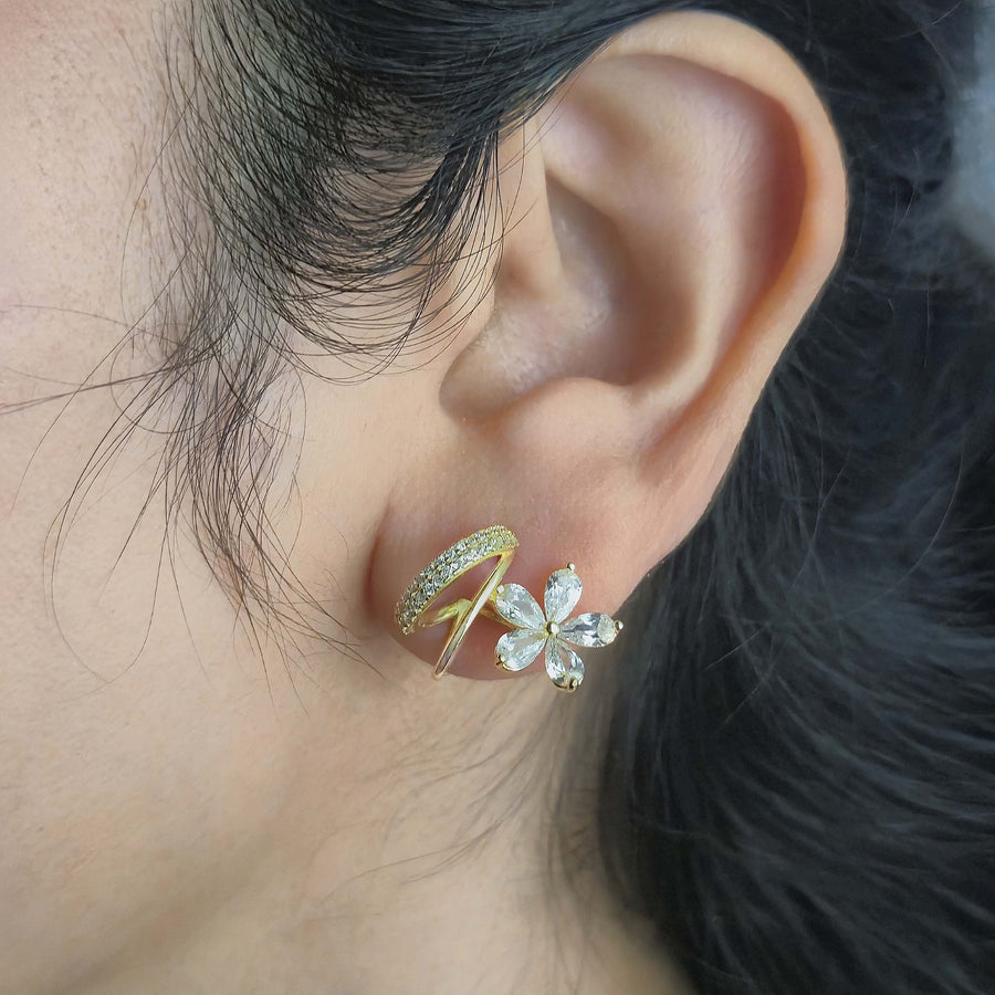 Floral Crystal Stud Earrings