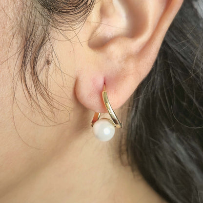 Pearl Hoop Earrings