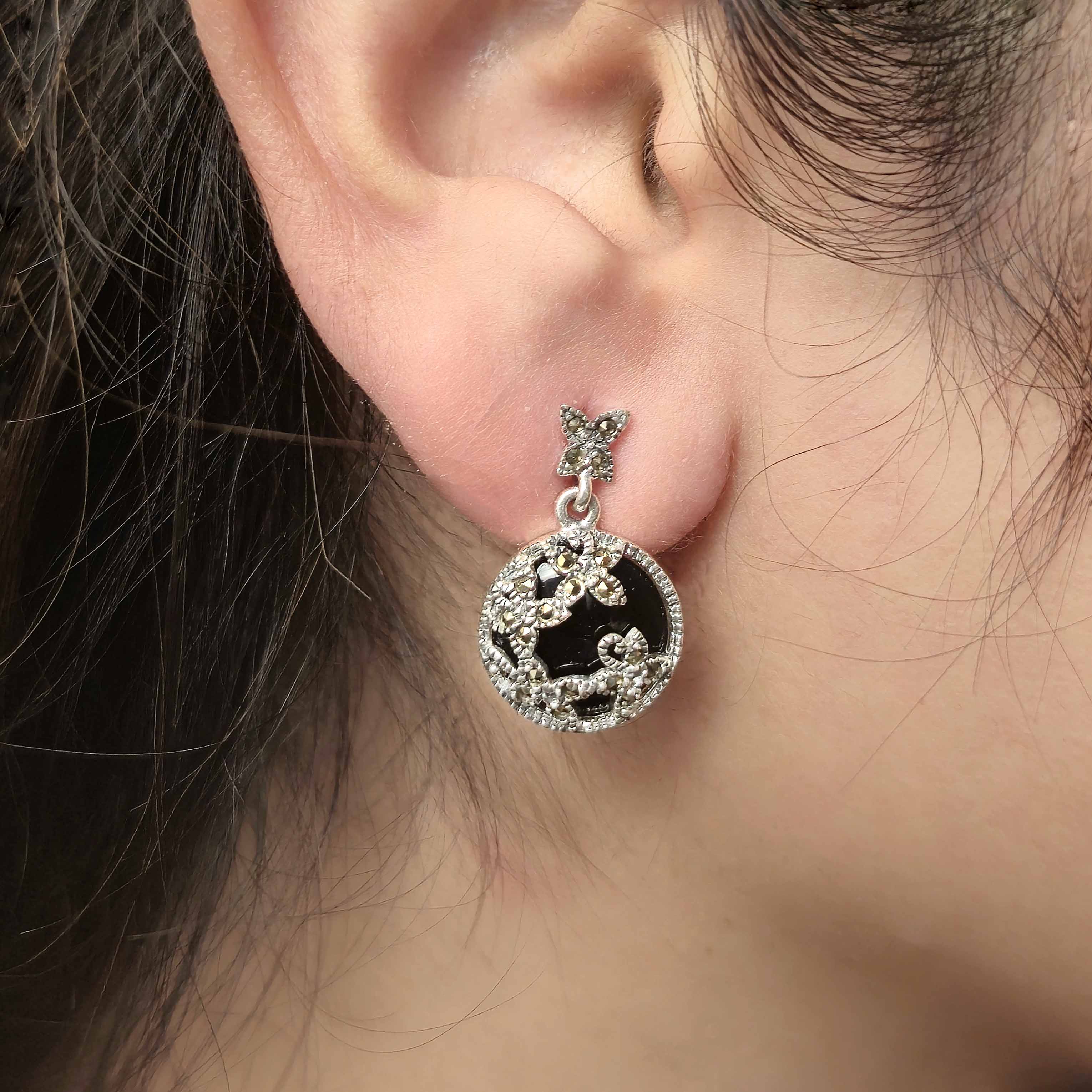 Midnight Blossom Drop Earrings