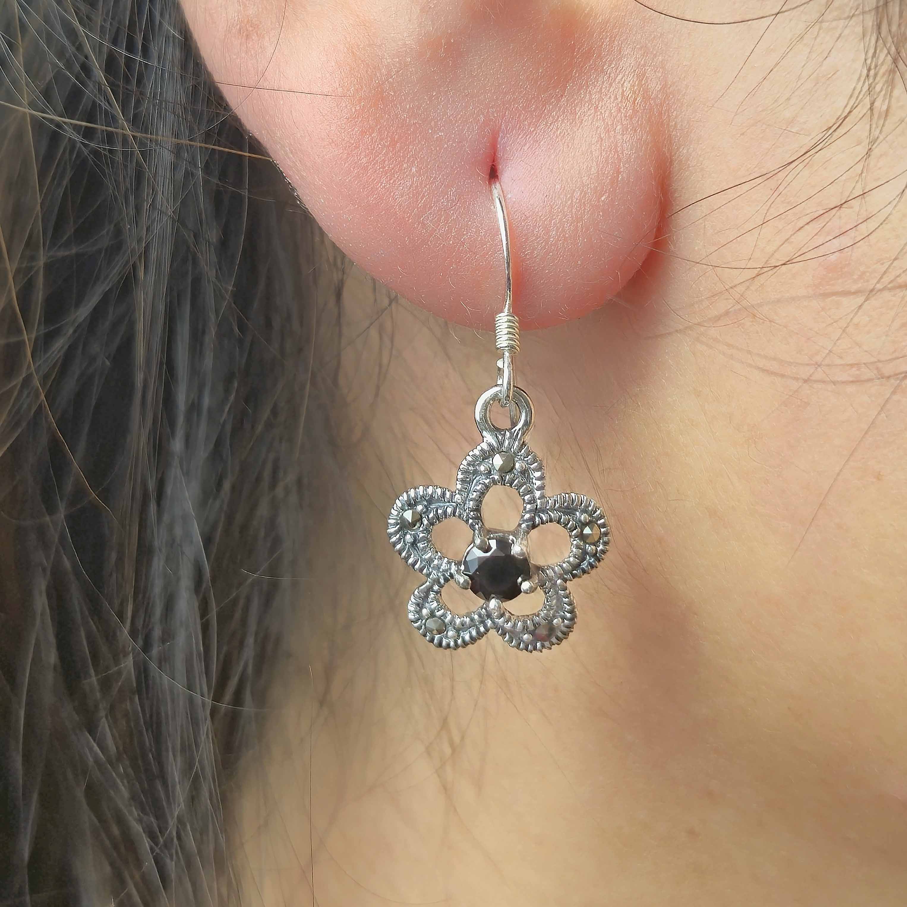 Antique Floral Dangle Earrings