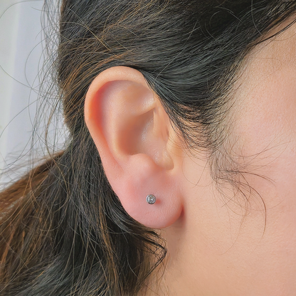 Minimalist White Stone Stud Earrings