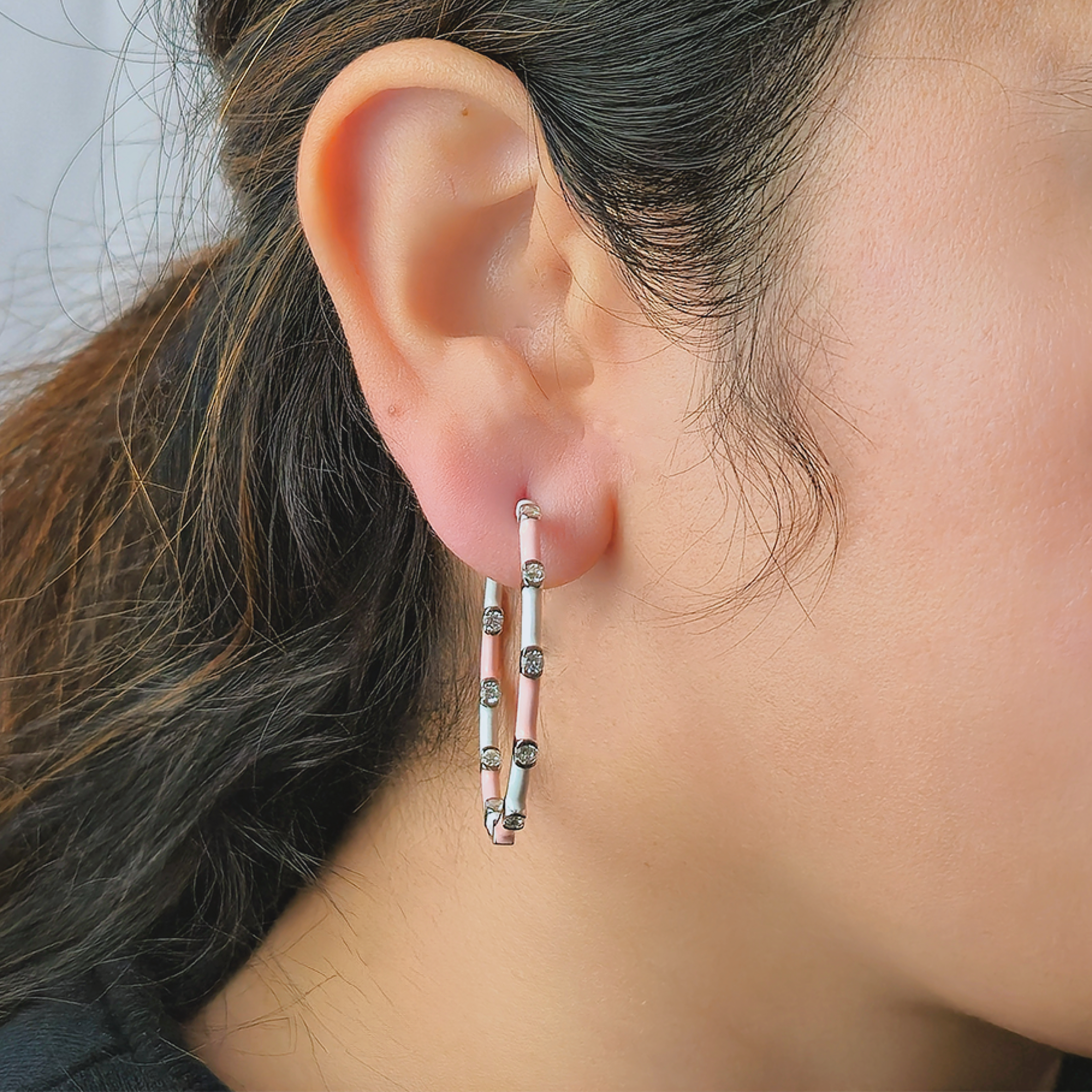 Trendy Color-Block Hoop Earrings