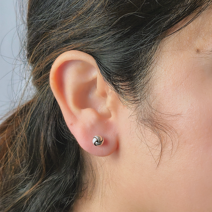 Silver Bell Stud Earrings