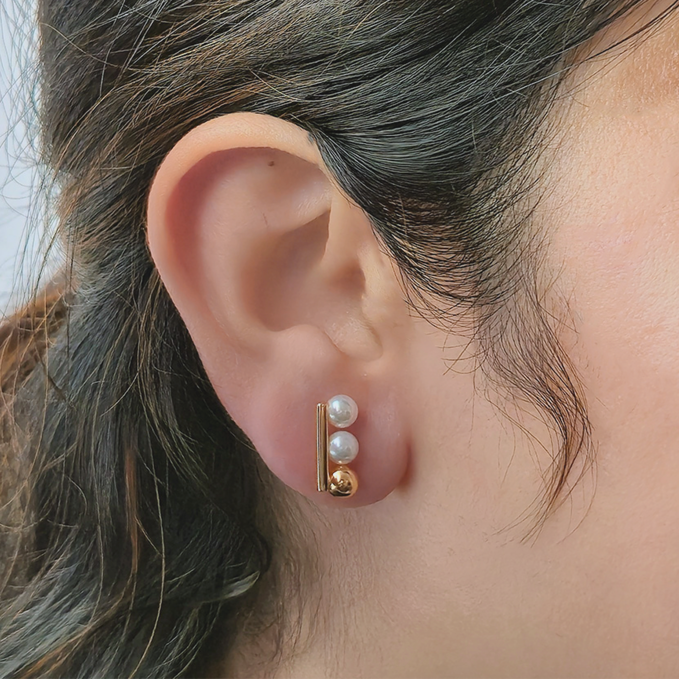 Elegant Pearl Trio Earrings