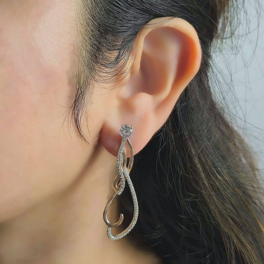 Infinity Twist Crystal Drop Earrings