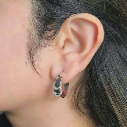Accent Charm Hoop Earrings