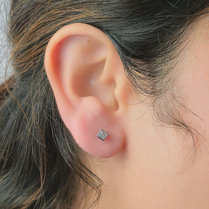 Minimalist White Stone Stud Earrings