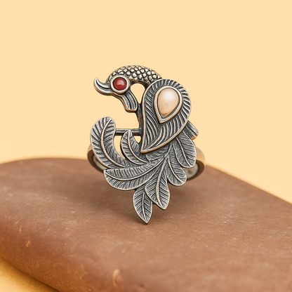 Flying Peacock Ring