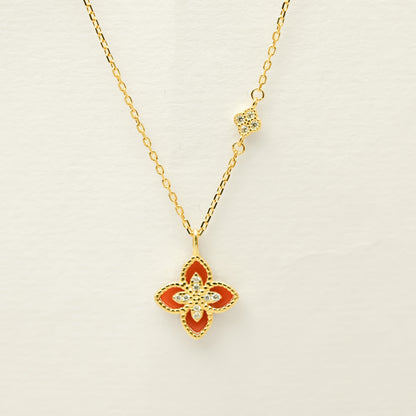 Royal Ruby Bloom Necklace