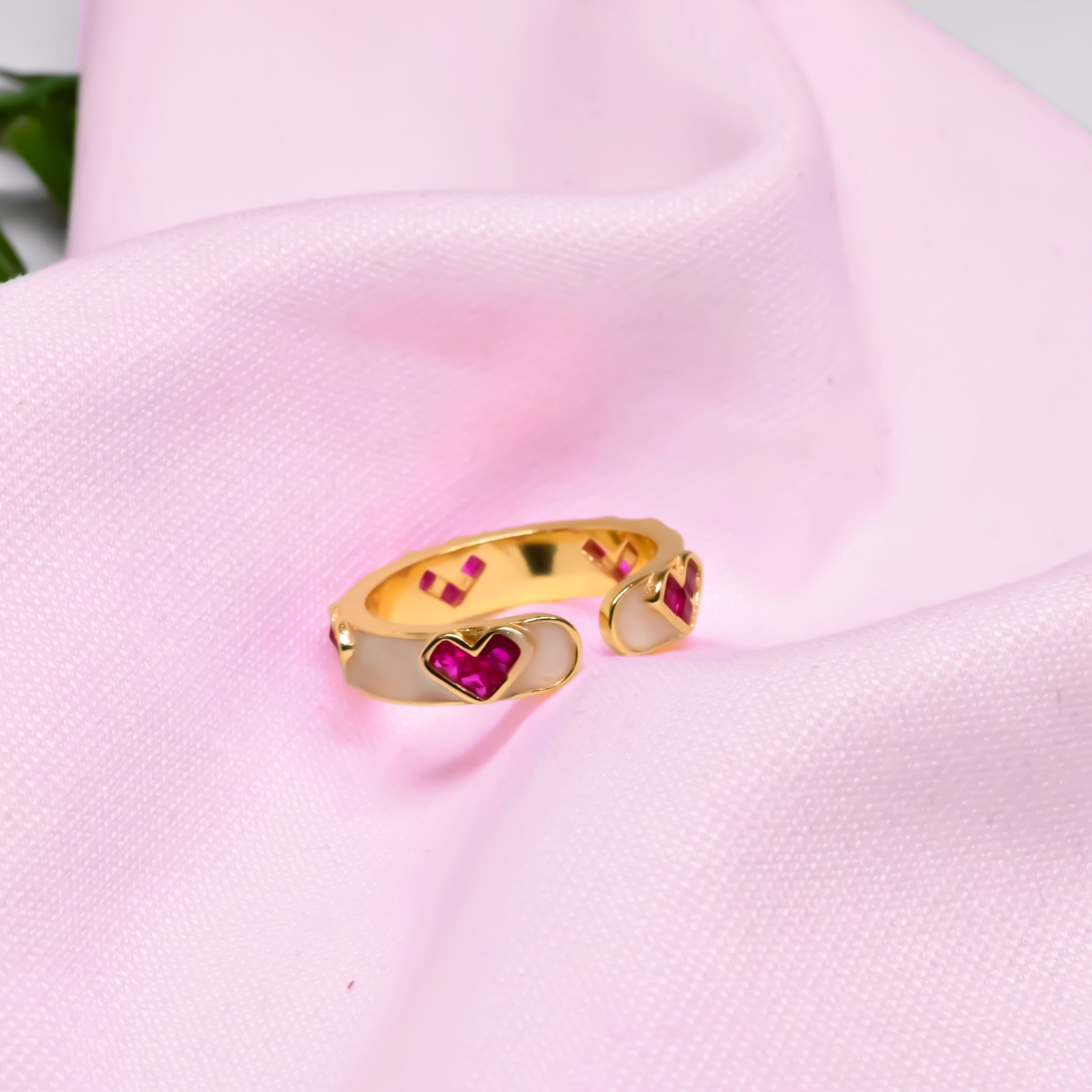 Golden Love Bar Ring