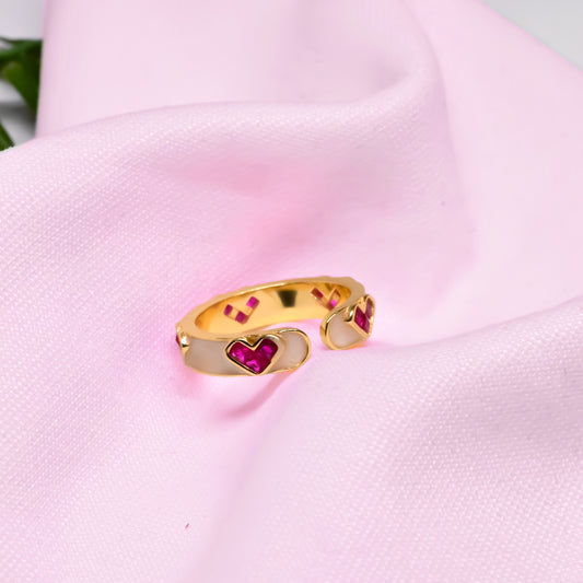 Golden Love Bar Ring