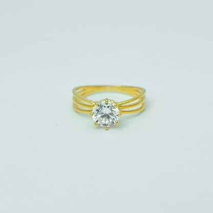 Silver Crown Ring - Gold Plated