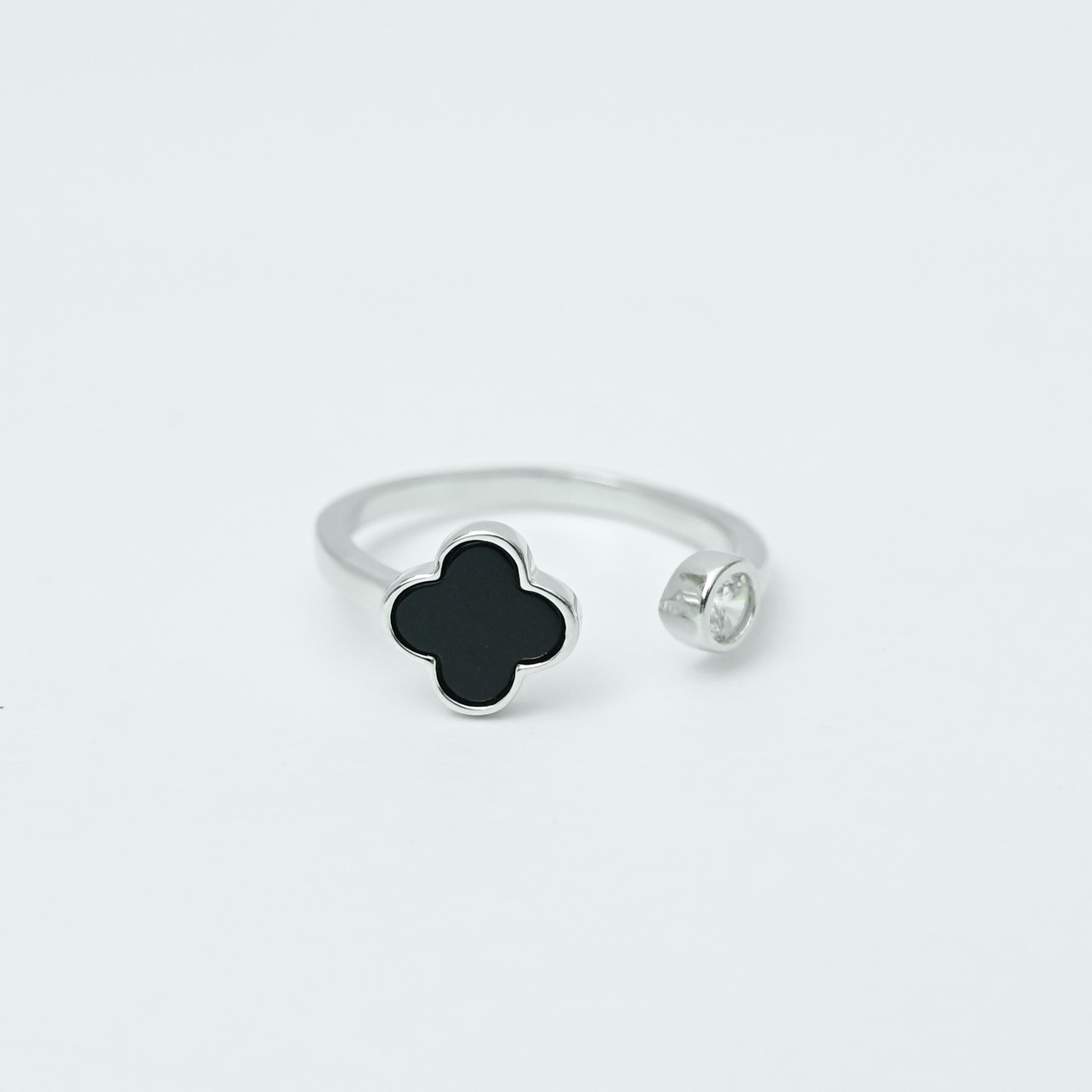 Black Petal Glow Ring