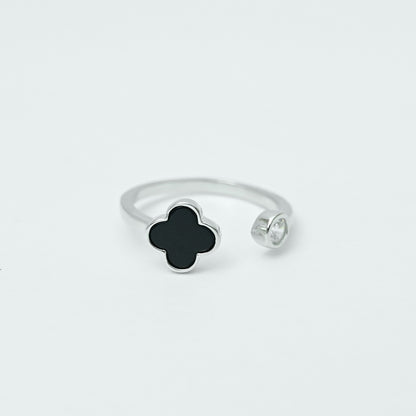 Black Petal Glow Ring