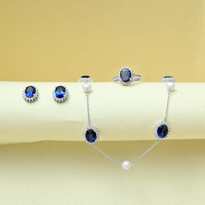 Royal Pearl Necklace With Earrings & Ring