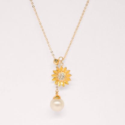Sunflower Pearl Necklace