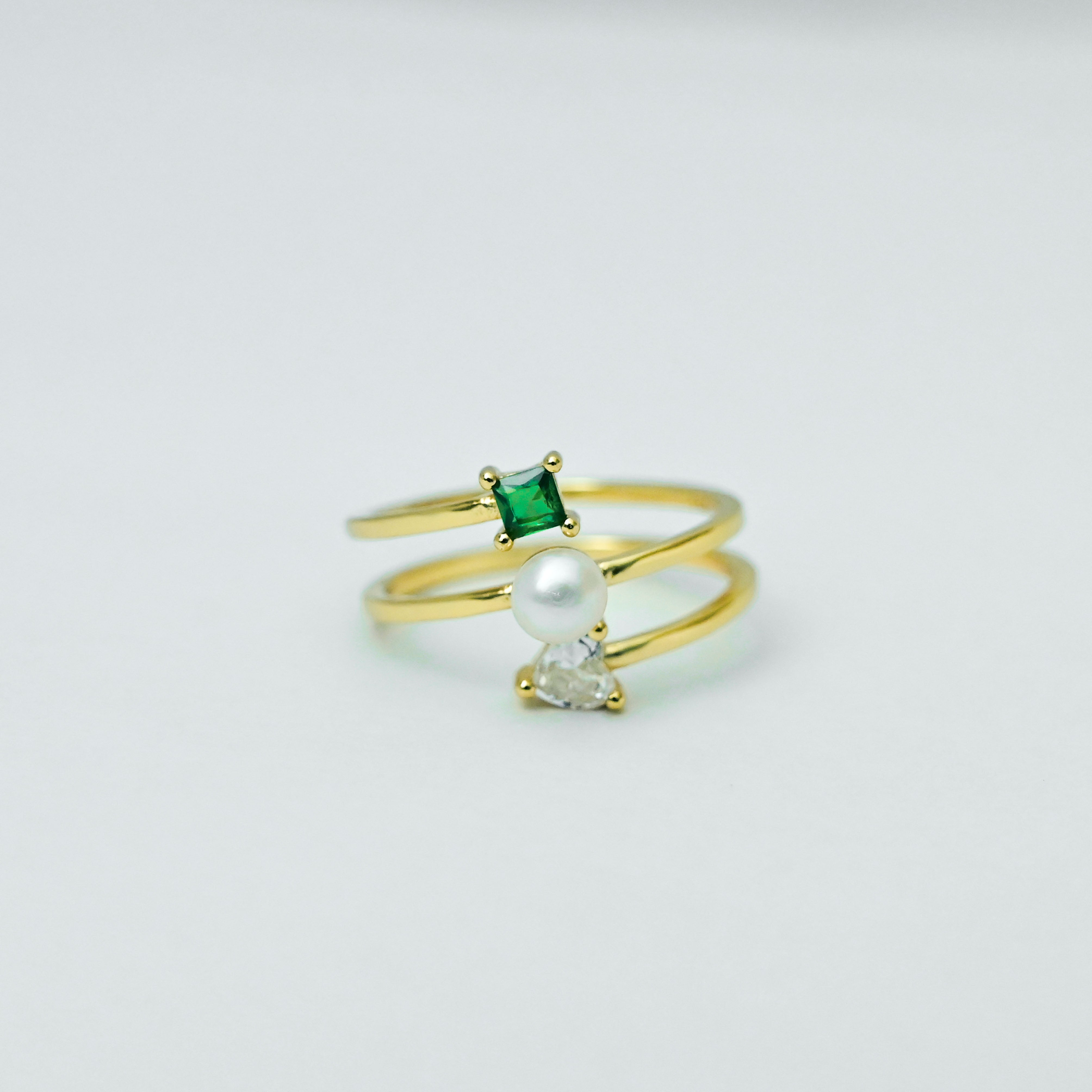 Sweetheart Pearl Stack Ring