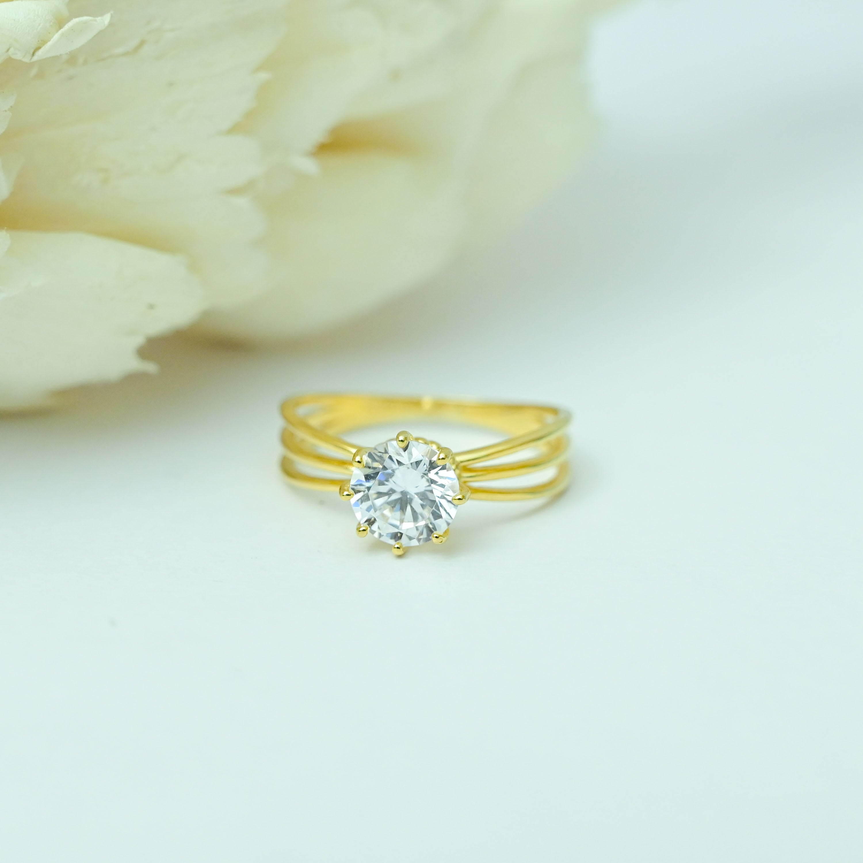 Silver Crown Ring - Gold Plated