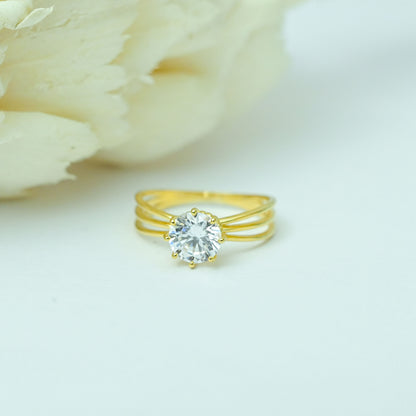 Silver Crown Ring - Gold Plated