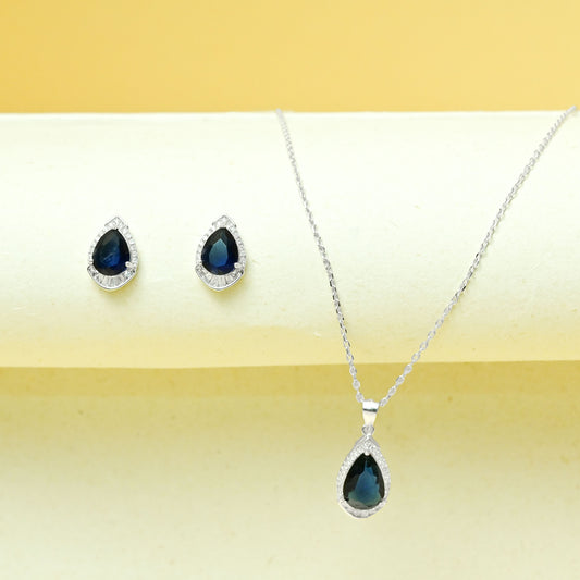 Blue Majesty Pendant With Earrings