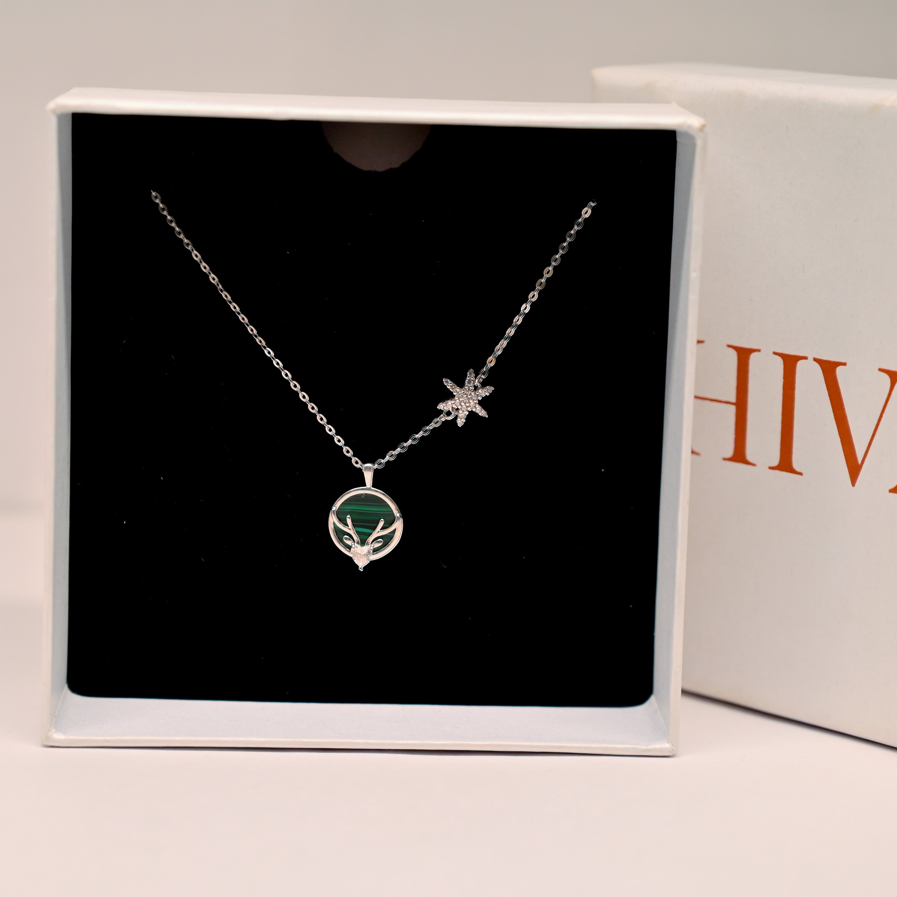 Midnight Deer Charm Necklace