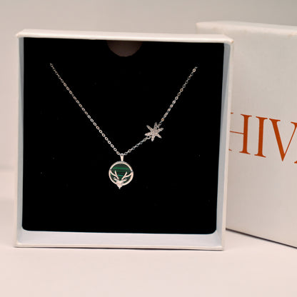 Midnight Deer Charm Necklace