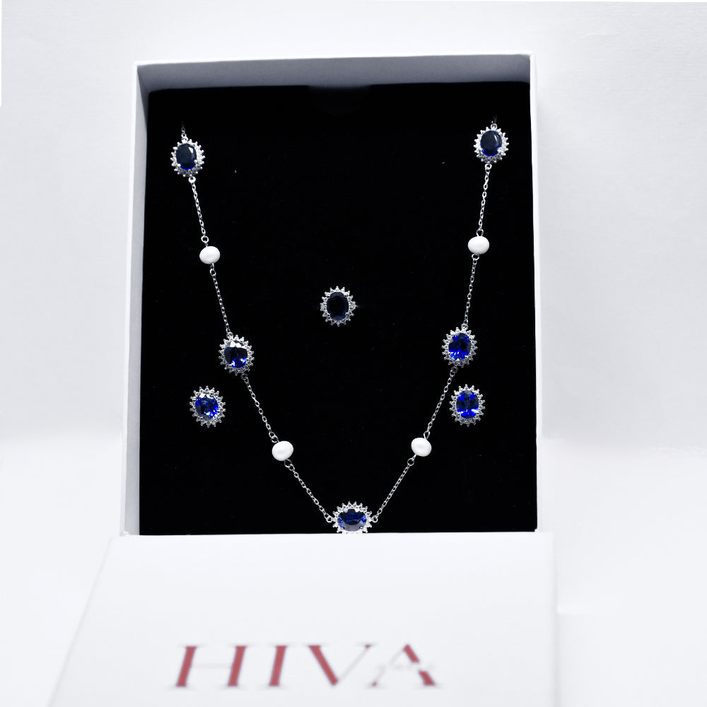 Royal Pearl Necklace With Earrings & Ring