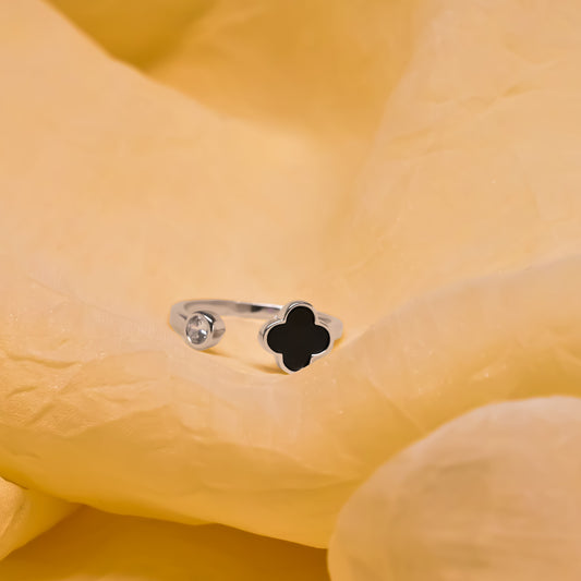 Black Petal Glow Ring