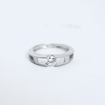 Cut Design Solitaire Ring