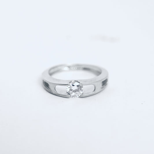 Cut Design Solitaire Ring