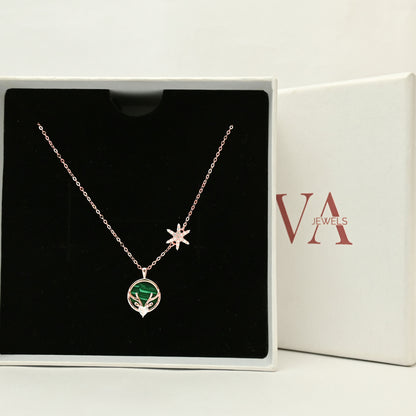 Midnight Deer Charm Necklace - Rose Gold Plated