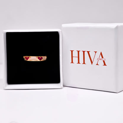 Golden Love Bar Ring