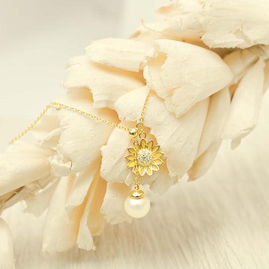 Sunflower Pearl Necklace