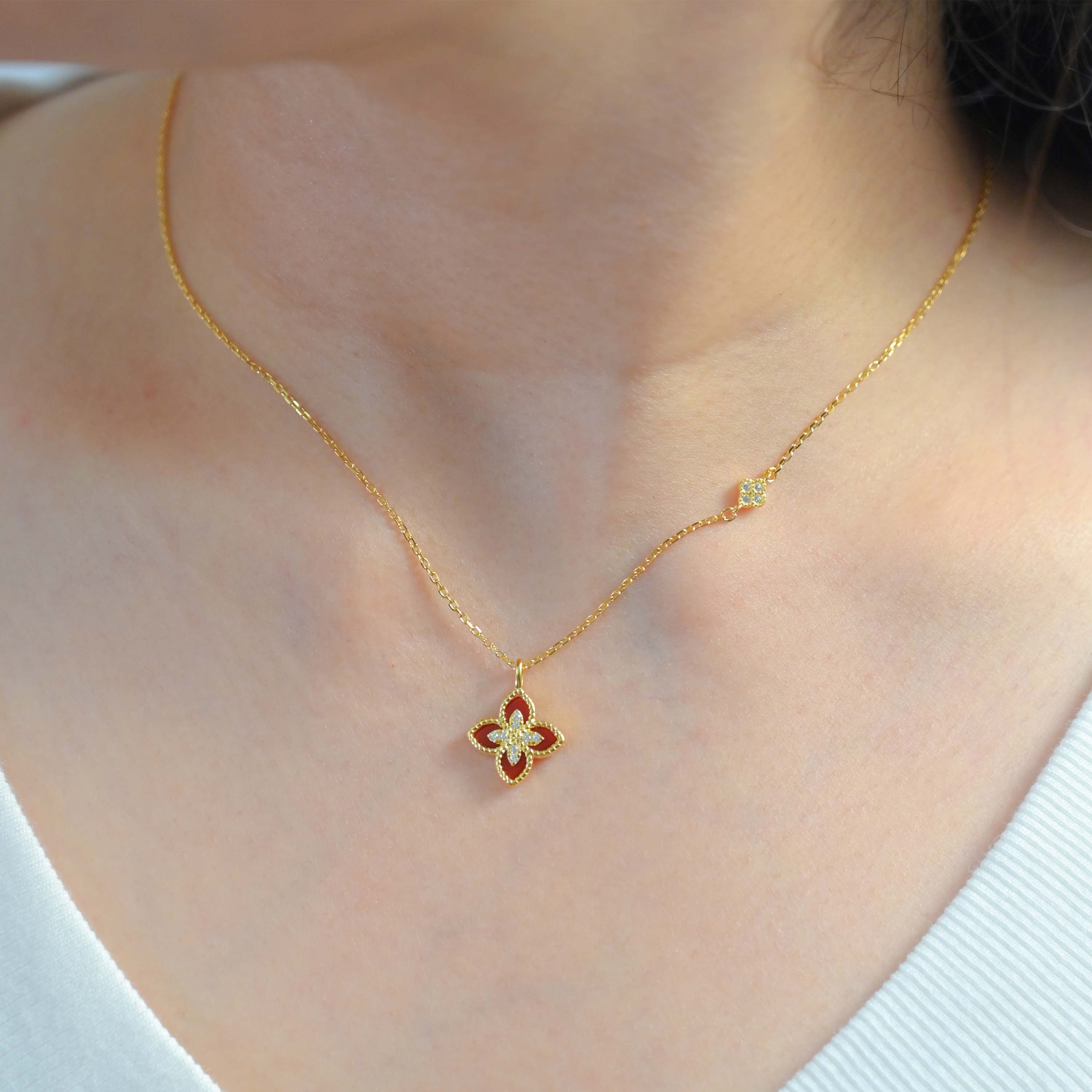 Royal Ruby Bloom Necklace