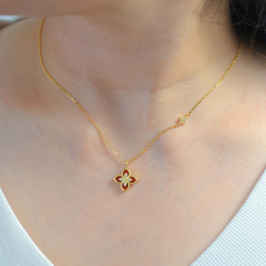 Royal Ruby Bloom Necklace
