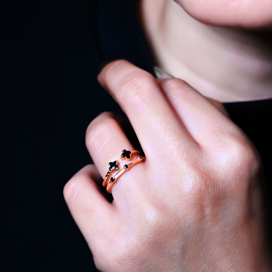 Mini Clover Glow Ring - Rose Gold Plated