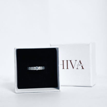 Texture Design Stone Ring