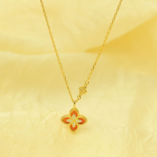 Royal Ruby Bloom Necklace