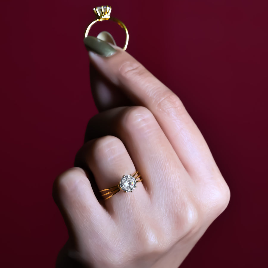 Silver Crown Ring - Gold Plated