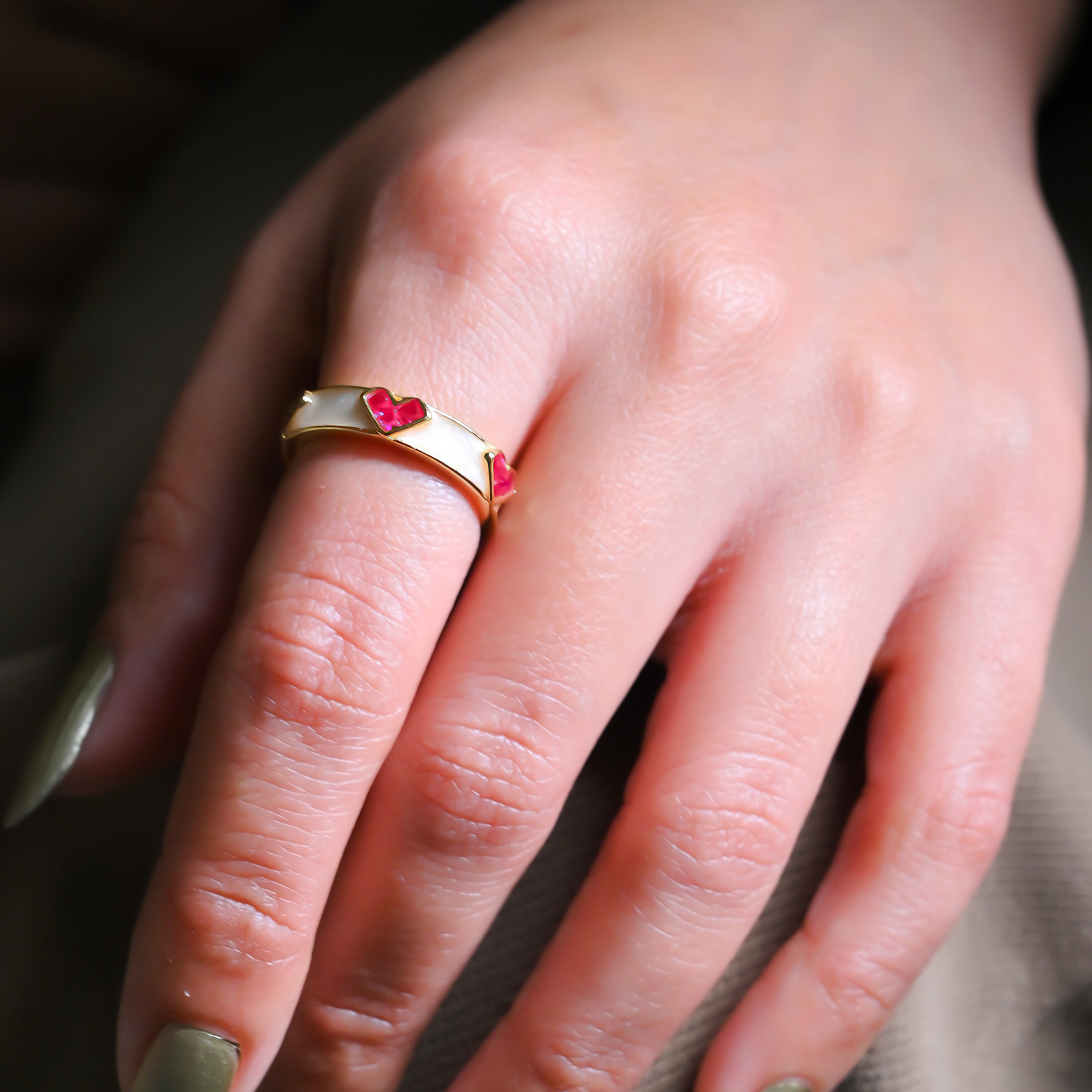 Golden Love Bar Ring